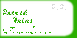 patrik halas business card